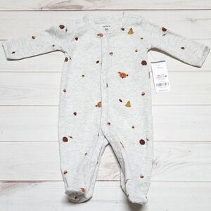 Carter's Baby Fall Snap-Up Thermal Footed Sleep Play Pajamas Size 3 Month - NWT